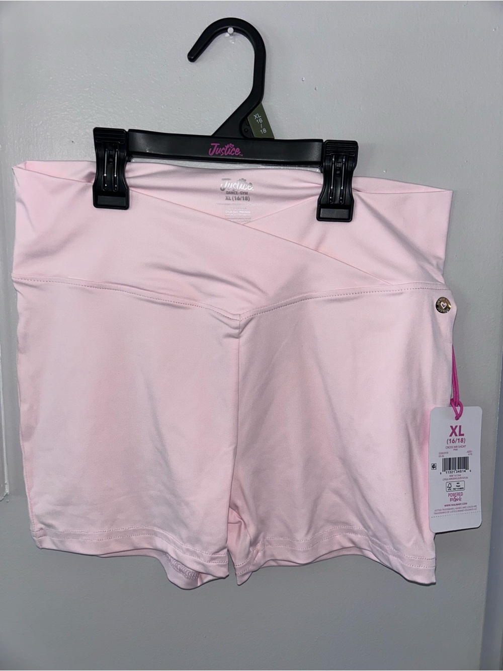 Justice Light Pink V-Waist Athletic Shorts